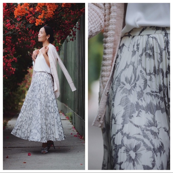 banana republic pleated maxi skirt